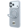 Apvalks Karl Lagerfeld with Ring Stand 360 Karl Head Pin MagSafe Apple iPhone 18 Pro Max / 17 Pro Max, pelēks (KF003236)