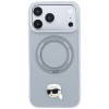 Apvalks Karl Lagerfeld with Ring Stand 360 Karl Head Pin MagSafe Apple iPhone 18 Pro Max / 17 Pro Max, pelēks (KF003236)