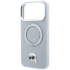 Apvalks Karl Lagerfeld with Ring Stand 360 Karl Head Pin MagSafe Apple iPhone 18 Pro Max / 17 Pro Max, pelēks (KF003236)
