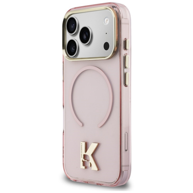 Karl Lagerfeld IML K Head vāciņš KF003412, paredzēts Apple iPhone 18 Pro Max / 17 Pro Max, rozā
