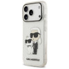 Karl Lagerfeld IML NFT Glitter Karl&Choupette vāciņš KF003400, paredzēts Apple iPhone 18 Pro Max / 17 Pro Max, caurspīdīgs