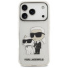 Karl Lagerfeld IML NFT Glitter Karl&Choupette vāciņš KF003400, paredzēts Apple iPhone 18 Pro Max / 17 Pro Max, caurspīdīgs