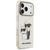 Karl Lagerfeld IML NFT Glitter Karl&Choupette vāciņš KF003400, paredzēts Apple iPhone 18 Pro Max / 17 Pro Max, caurspīdīgs