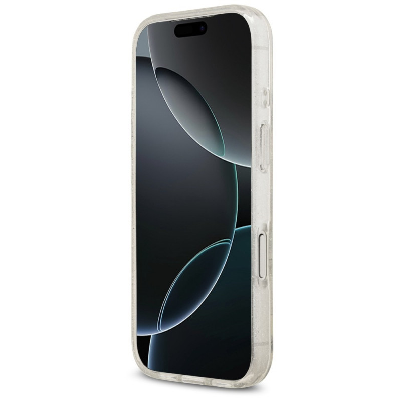 Karl Lagerfeld IML NFT Glitter Karl&Choupette vāciņš KF003400, paredzēts Apple iPhone 18 Pro Max / 17 Pro Max, caurspīdīgs