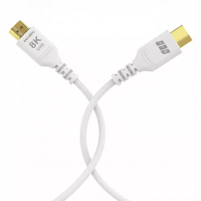 EFB Elektronik HDMI-21-00011 HDMI kabelis Ultra High Speed, 8K60Hz, 48 Gbit/s, 2 m, balts, saderīgs ar HDMI 2.1/2.0