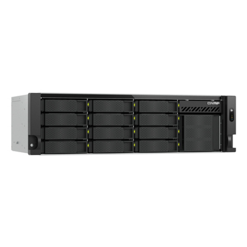 QNAP TS-h1655XeU-RP-8G 16 nodalījumu seklais statīva NAS, 8 GB RAM, 2x 10GbE, rezerves barošanas bloks