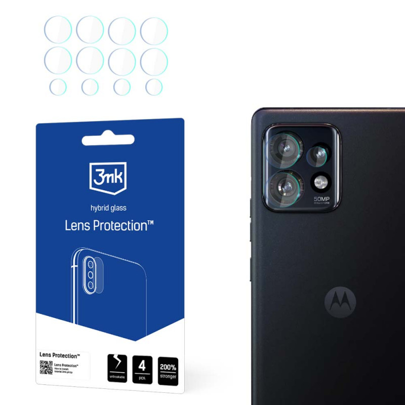 3MK Lens Protection hibrīda kameras objektīva stikls Motorola Edge 40 Pro 5G (4 gab.)
