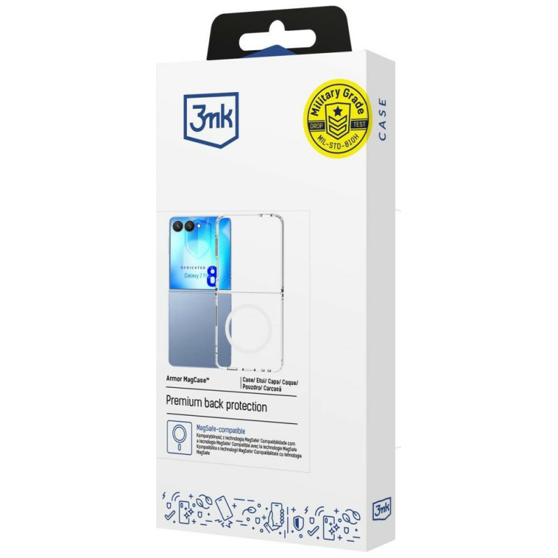3MK Armor MagCase Samsung Galaxy Z Flip8, caurspīdīgs