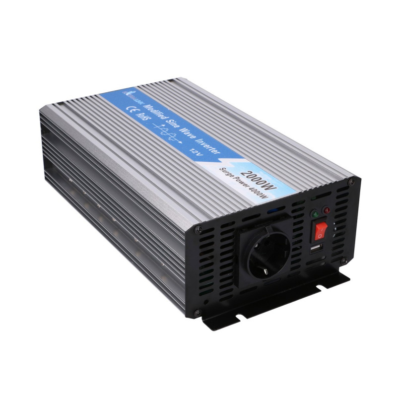 Extralink OPIM-2000W sprieguma pārveidotājs, 12 V, 2000 W modificēts sinusoīds