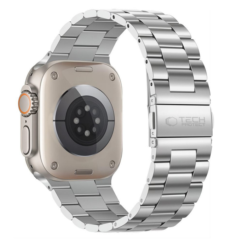 Tech-Protect Stainless nerūsējošā tērauda siksniņa pulksteņiem Apple Watch 8 / 9 / 10 / 11 / 12 / SE / Ultra (44 / 45 / 46 / 49 mm), sudraba
