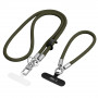 Tech-Protect C10S Rope Crossbody & Wrist tālruņa siksniņu komplekts, olīvzaļš/titāna