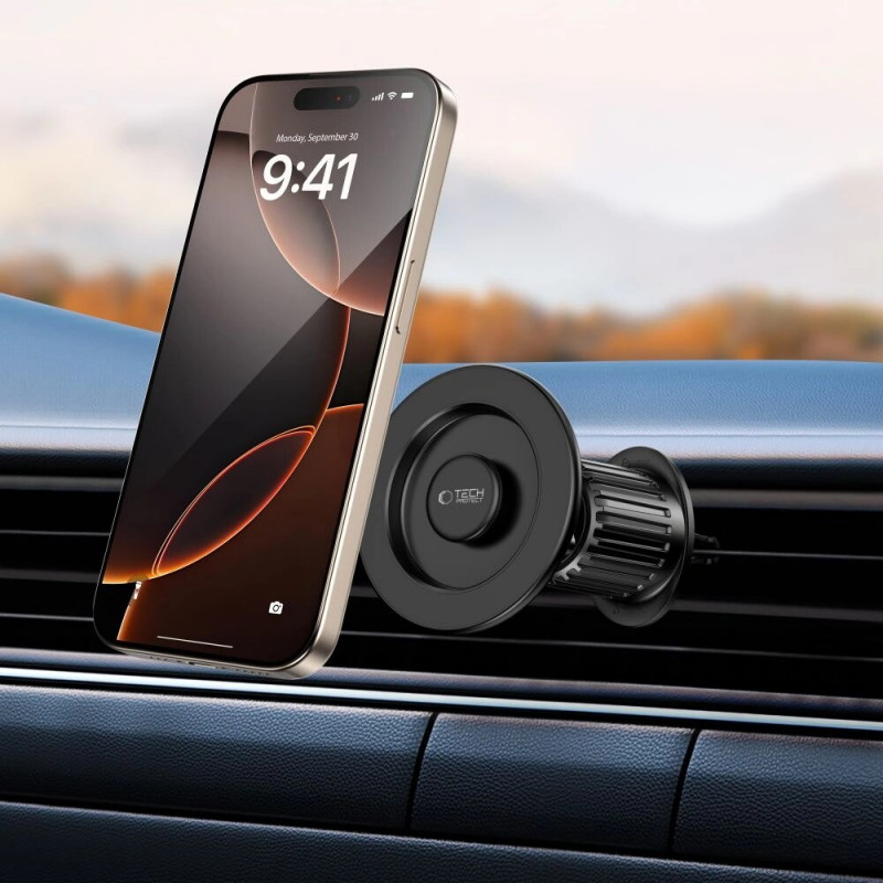 Tech-Protect N58 magnētiskais MagSafe ventilācijas auto turētājs, melns