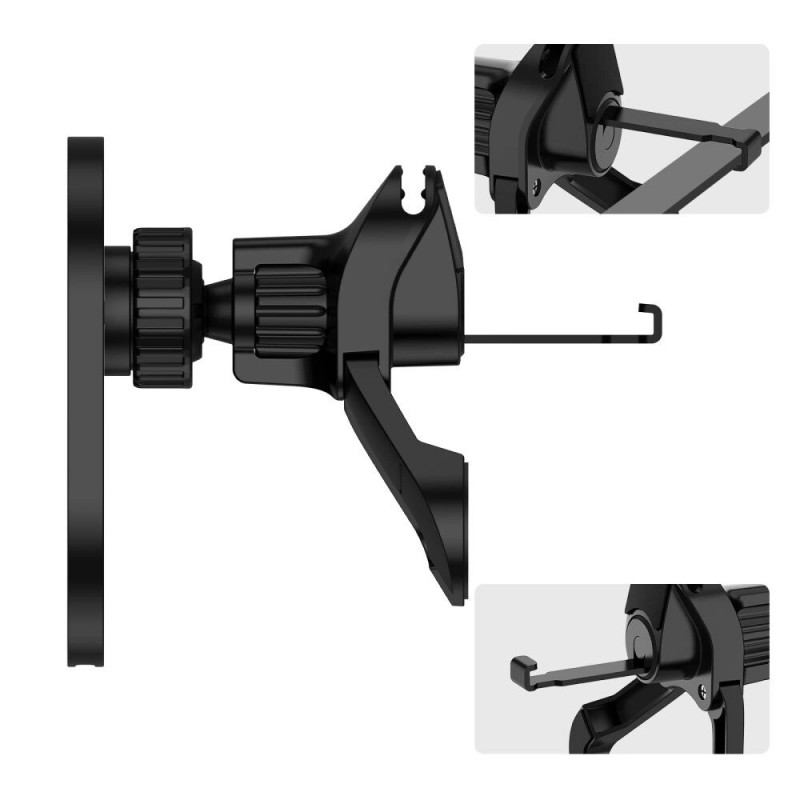 Tech-Protect MM15W-V6 magnētisks MagSafe stabils auto turētājs ventilācijas restēm ar 15W bezvadu lādētāju, melns