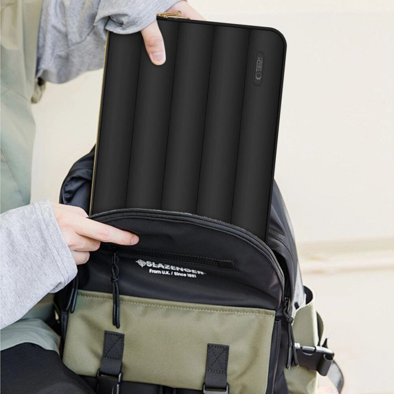 Tech-Protect Puffy THP3482 portatīvā datora 15-16" maciņš ar aksesuāru somiņu, melns