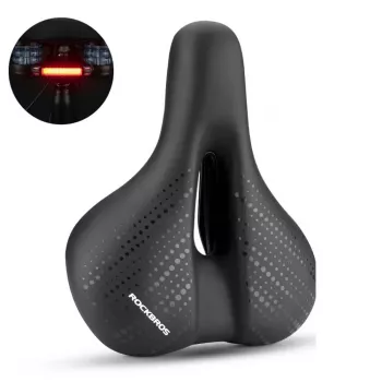 Rockbros 38218916002 MTB velosipēda sēdeklis ar lukturīti, melns