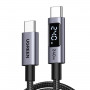 Ugreen L530 USB-C uz USB-C kabelis, PD 240 W, 480 Mbps, ar displeju, 2 m, melns