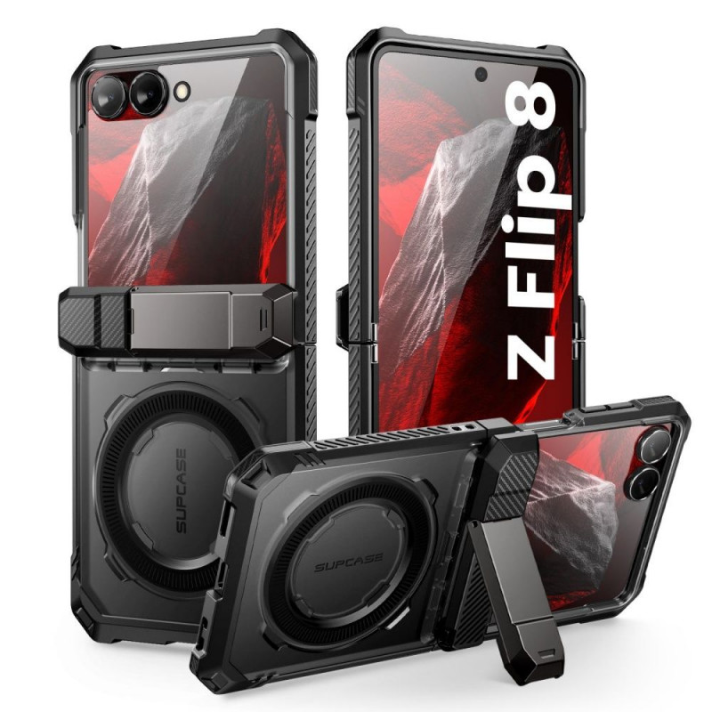 Supcase Unicorn Beetle Grip Mag MagSafe vāciņš Samsung Galaxy Z Flip 8, melns