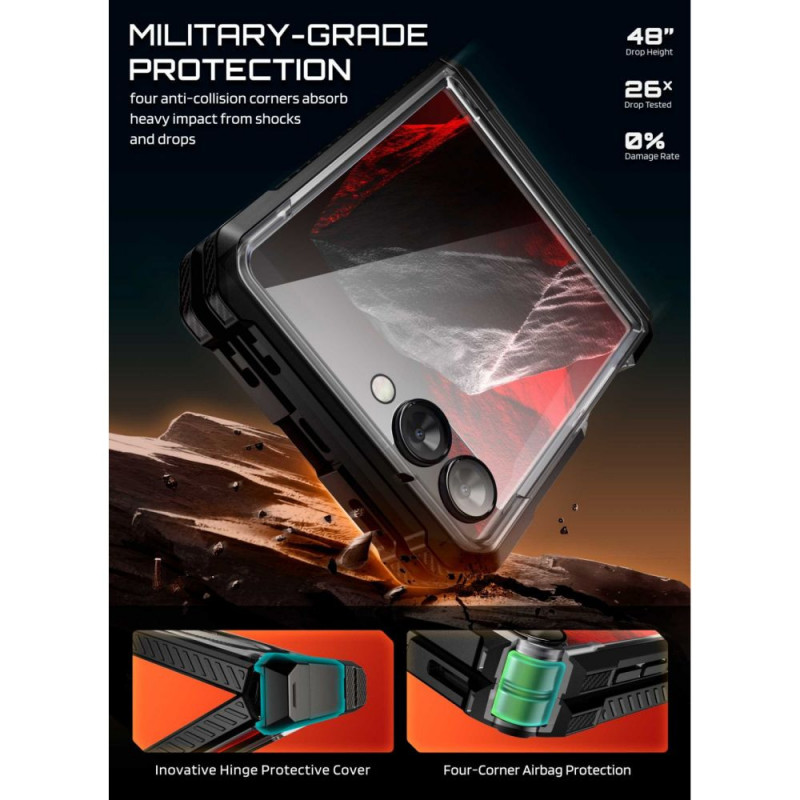 Supcase Unicorn Beetle Grip Mag MagSafe vāciņš Samsung Galaxy Z Flip 8, melns