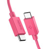 Spigen EB6010CC Essential USB-C–USB-C kabelis 60 W 100 cm, rozā