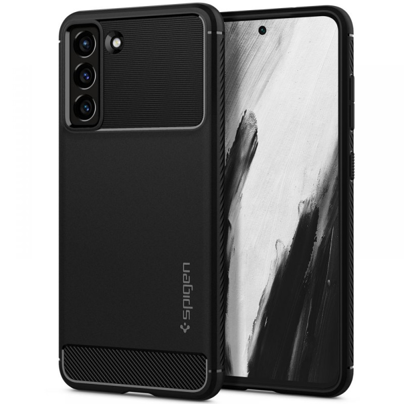 Spigen Rugged Armor aizsargapvalks Samsung Galaxy S21 FE, matēti melns
