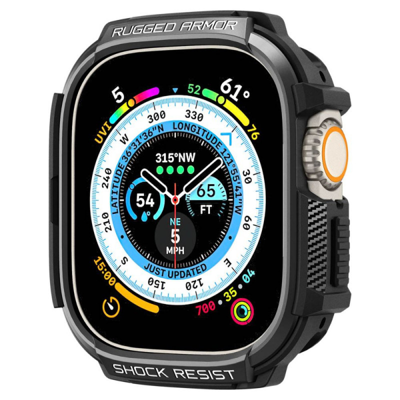 Spigen Rugged Armor apvalks Apple Watch Ultra 49 mm, matēti melns