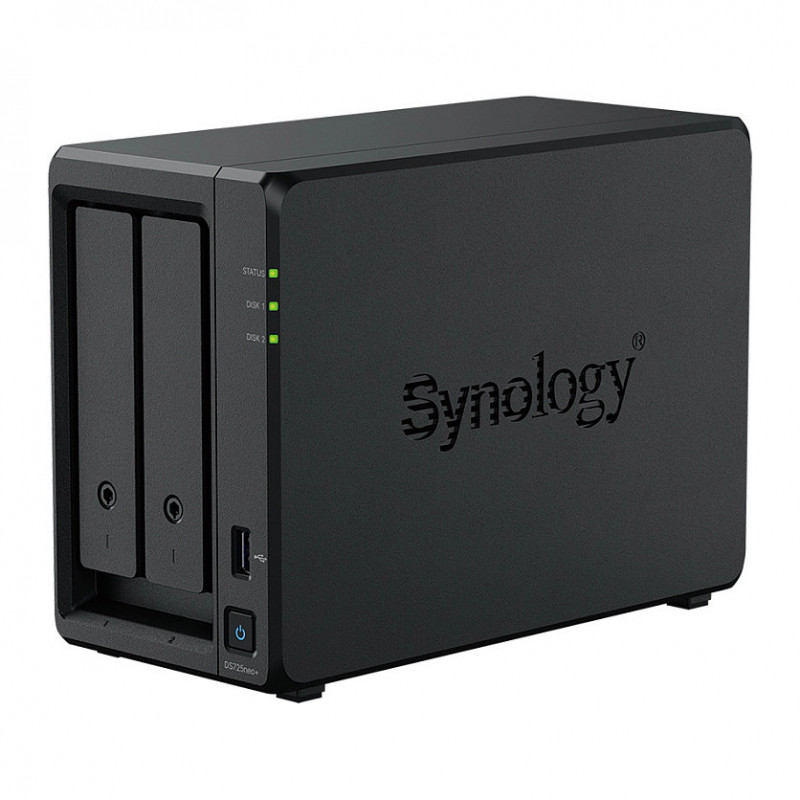 Synology DiskStation DS725neo+ 2 nodalījumu NAS, AMD Ryzen Embedded R1600, 4 GB DDR4