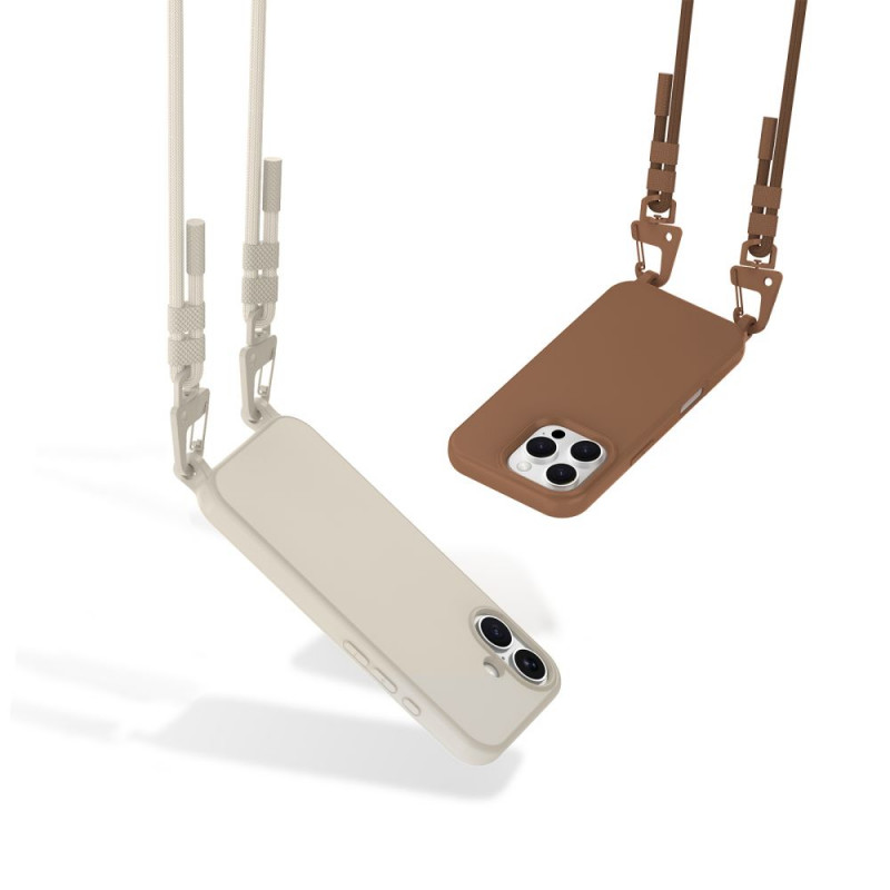 Tech-Protect MagNecklace MagSafe maciņš ar štropi Apple iPhone 16, bēšs