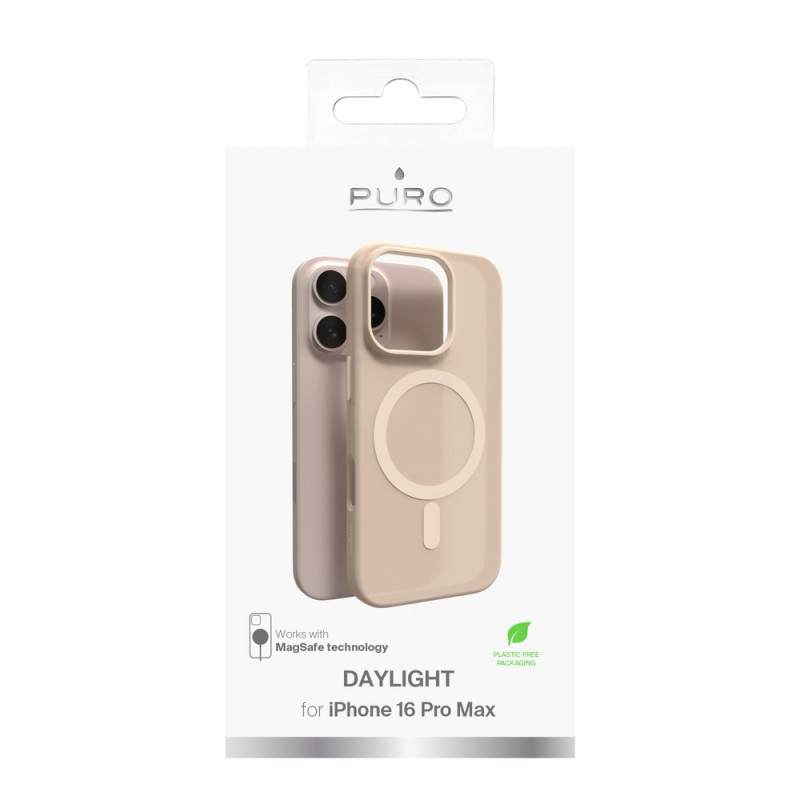 Puro Daylight MagSafe silikona maciņš iPhone 16 Pro Max, bēšs