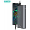 USAMS PB59 US-CD165 pārnēsājamais akumulators 30000 mAh, 65 W, 2x QC3.0 + PD, melns, ar USB-C uz USB-C kabeli