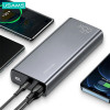 USAMS PB59 US-CD165 pārnēsājamais akumulators 30000 mAh, 65 W, 2x QC3.0 + PD, melns, ar USB-C uz USB-C kabeli