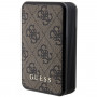 Guess GUPB10DP4GEGW pārnēsājamais akumulators 10000 mAh, 18 W, 4G Leather Metal Logo, brūns