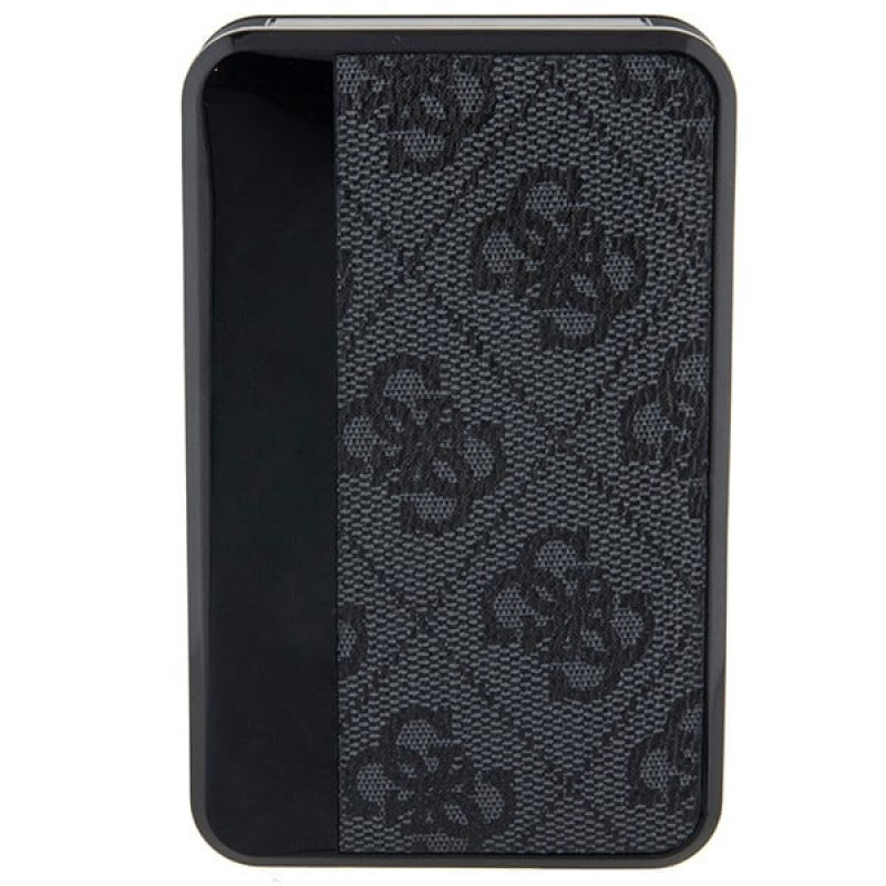 Guess GUPB10DP4GEGK pārnēsājamais akumulators 10000 mAh, 18 W, 4G Leather Metal Logo, melns