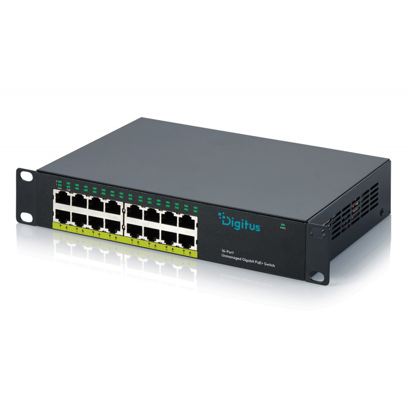 DIGITUS DN-95334 10 Gigabit 16 portu neapkalpots PoE+ komutators (120 W)