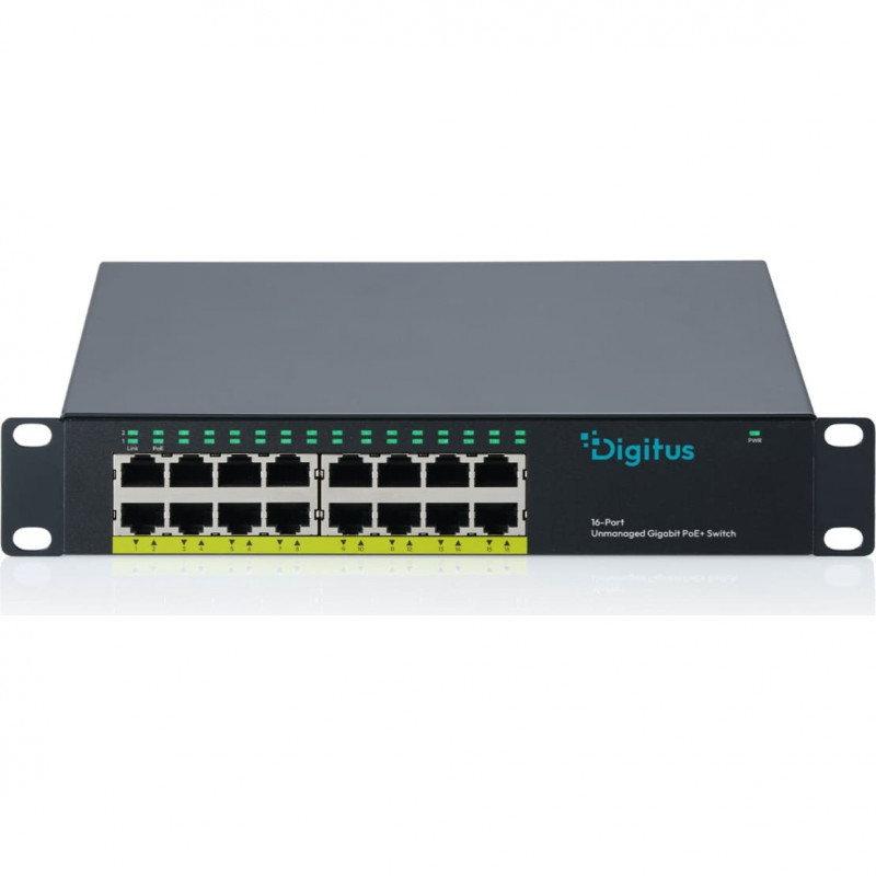 DIGITUS DN-95334 10 Gigabit 16 portu neapkalpots PoE+ komutators (120 W)