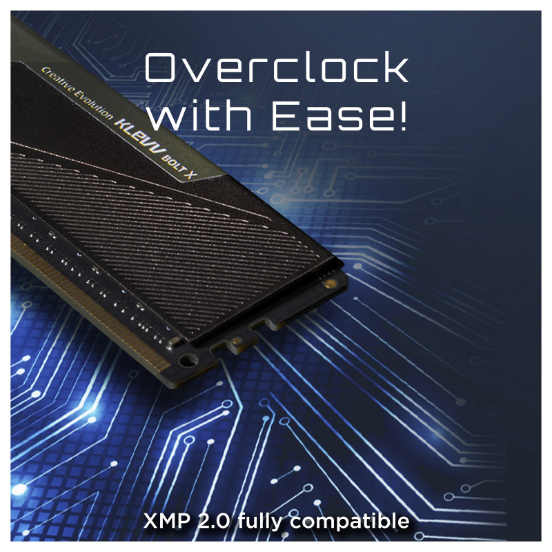 Klevv BOLT X KD48GU880-36A180U DDR4 atmiņas komplekts, 16 GB (2 x 8 GB), 3600 MHz