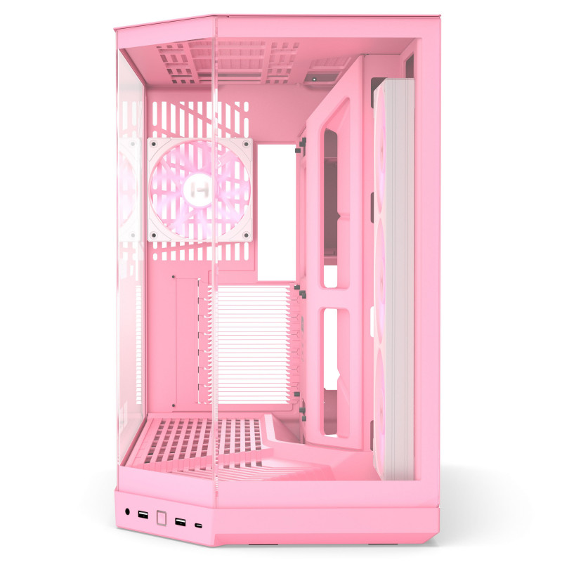 HYTE Y50 Strawberry Milk datora korpuss, gaiši rozā, rūdīts stikls x 3