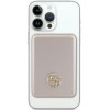 Guess GUPBM5AL4DMD 4G Strassed Metal Logo MagSafe indukcijas ārējais akumulators 5000 mAh, 15W, zelta