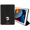 Karl Lagerfeld KLFC10SAKHPKK Saffiano Monogram Ikonik grāmatveida futrālis Apple iPad 10.2 (7., 8., 9. paaudze), melns