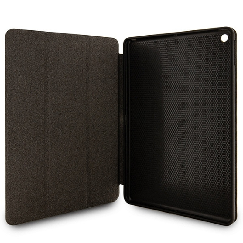 Karl Lagerfeld KLFC10SAKHPKK Saffiano Monogram Ikonik grāmatveida futrālis Apple iPad 10.2 (7., 8., 9. paaudze), melns
