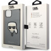 Karl Lagerfeld KLHCP14SSAPKHG Cietais maciņš Apple iPhone 14, Saffiano Karl's Head Patch, sudraba