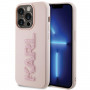 Karl Lagerfeld KLHCP15X3DMBKCP cietais maciņš Apple iPhone 15 Pro Max, 3D Rubber Glitter Logo, rozā