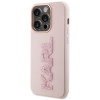 Karl Lagerfeld KLHCP15X3DMBKCP cietais maciņš Apple iPhone 15 Pro Max, 3D Rubber Glitter Logo, rozā