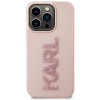 Karl Lagerfeld KLHCP15X3DMBKCP cietais maciņš Apple iPhone 15 Pro Max, 3D Rubber Glitter Logo, rozā