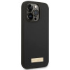 Guess GUHMP14XSBPLK Apple iPhone 14 Pro Max cietais futrālis, Silicone Logo Plate MagSafe, melns