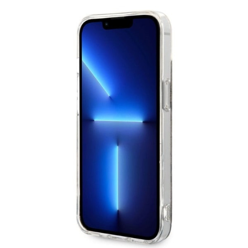 Guess GUBPP14MH4EACSW Maciņš + bezvadu lādētājs Apple iPhone 14 Plus / iPhone 15 Plus, brūns cietais maciņš, 4G Print, MagSafe