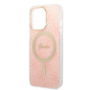 Guess GUBPP13LH4EACSP Apple iPhone 13 Pro rozā hardcase ar bezvadu lādētāju, 4G Print, MagSafe