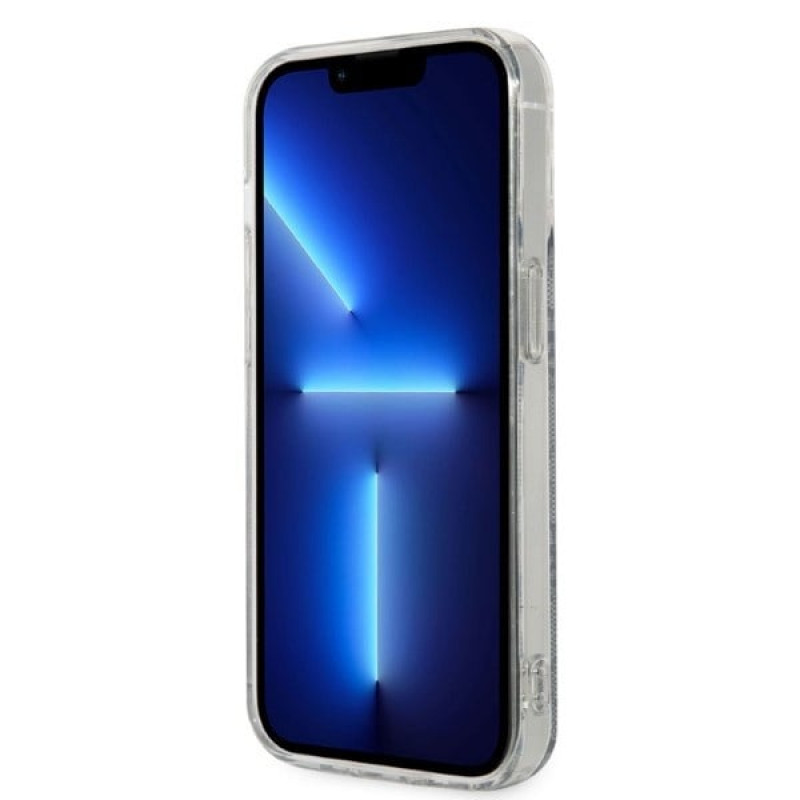 Guess GUBPP14XH4EACSB Apple iPhone 14 Pro Max vāciņš + bezvadu lādētājs, zils cietais maciņš, 4G Print, MagSafe