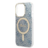 Guess GUBPP14LH4EACSB Case + Wireless Charger Apple iPhone 14 Pro zils cietais futrālis, 4G Print, MagSafe