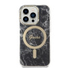 Guess GUBPP14XHMEACSK Apple iPhone 14 Pro Max vāciņš + bezvadu lādētājs, melns cietais vāciņš, Marble, MagSafe