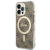 Guess GUBPP13LH4EACSW Apple iPhone 13 Pro maciņš + bezvadu lādētājs, brūns cietais maciņš, 4G Print, MagSafe
